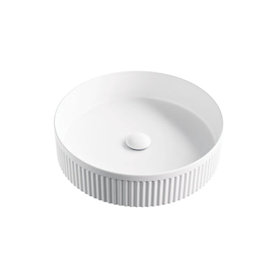 FIENZA ELEANOR FLUTED ABOVE COUNTER BASIN MATTE WHITE 410MM