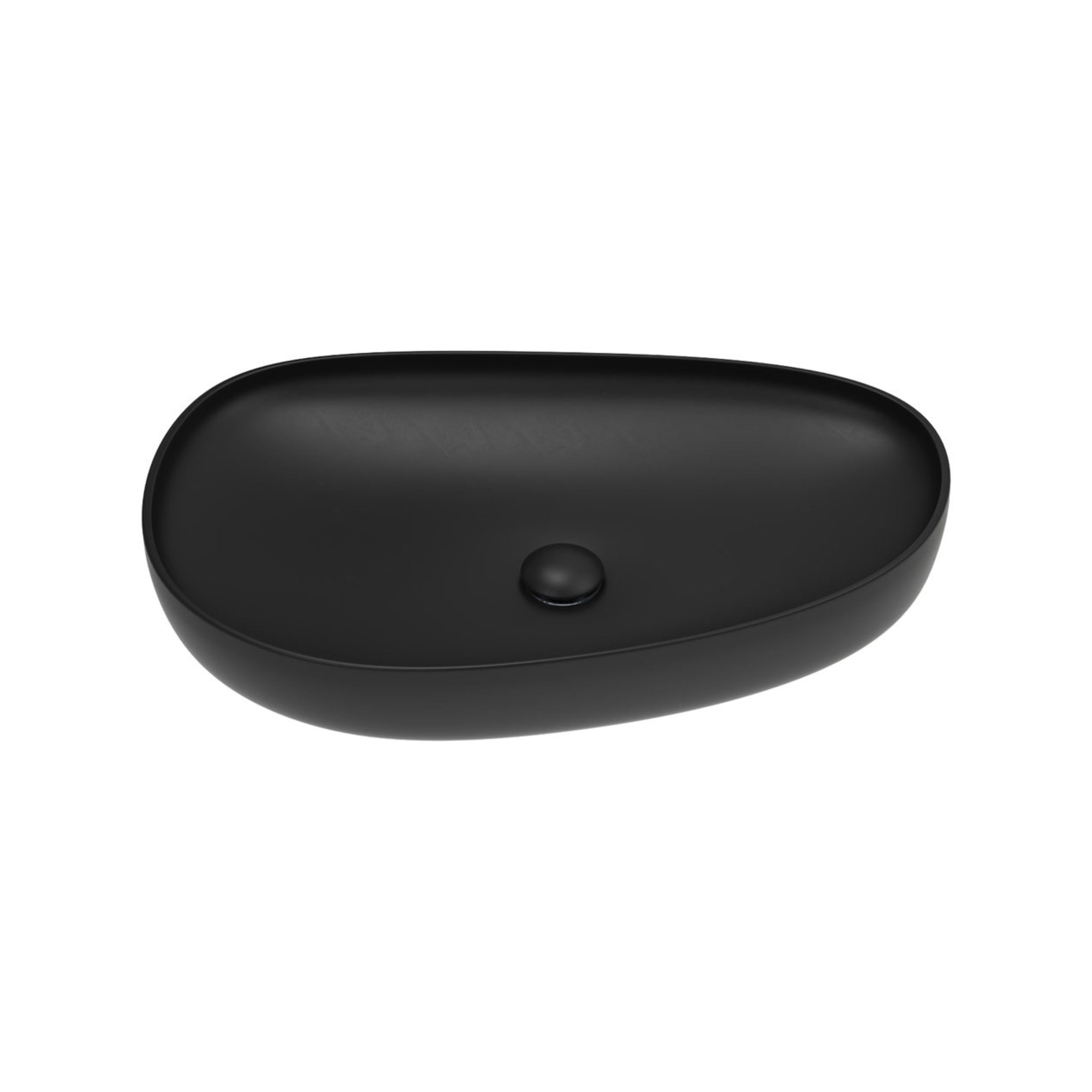 FIENZA PEBBLE ABOVE COUNTER BASIN MATTE BLACK 650MM