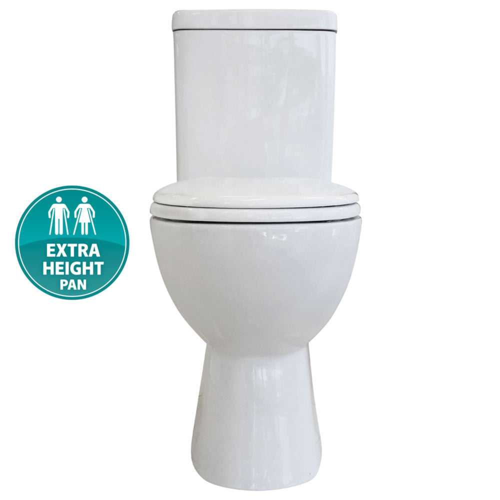 FIENZA STELLA CLOSE COUPLED RIMLESS TOILET SUITE GLOSS WHITE WITH P-TRAP
