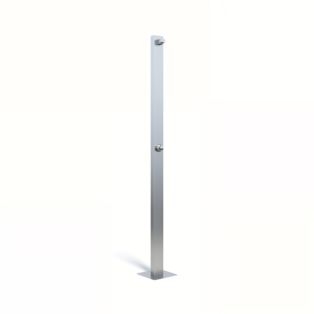 RAINWARE BEACH SLIM FREESTANDING OUTDOOR TIME FLOW SINGLE SHOWER STAINLESS STEEL