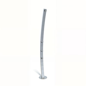 RAINWARE BEACH AQUILINE FREESTANDING OUTDOOR TIME FLOW SINGLE SHOWER AND FOOTWASH STAINLESS STEEL