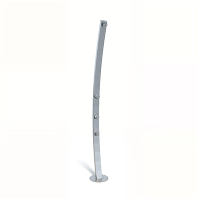 RAINWARE BEACH AQUILINE FREESTANDING OUTDOOR TIME FLOW SINGLE SHOWER AND FOOTWASH STAINLESS STEEL