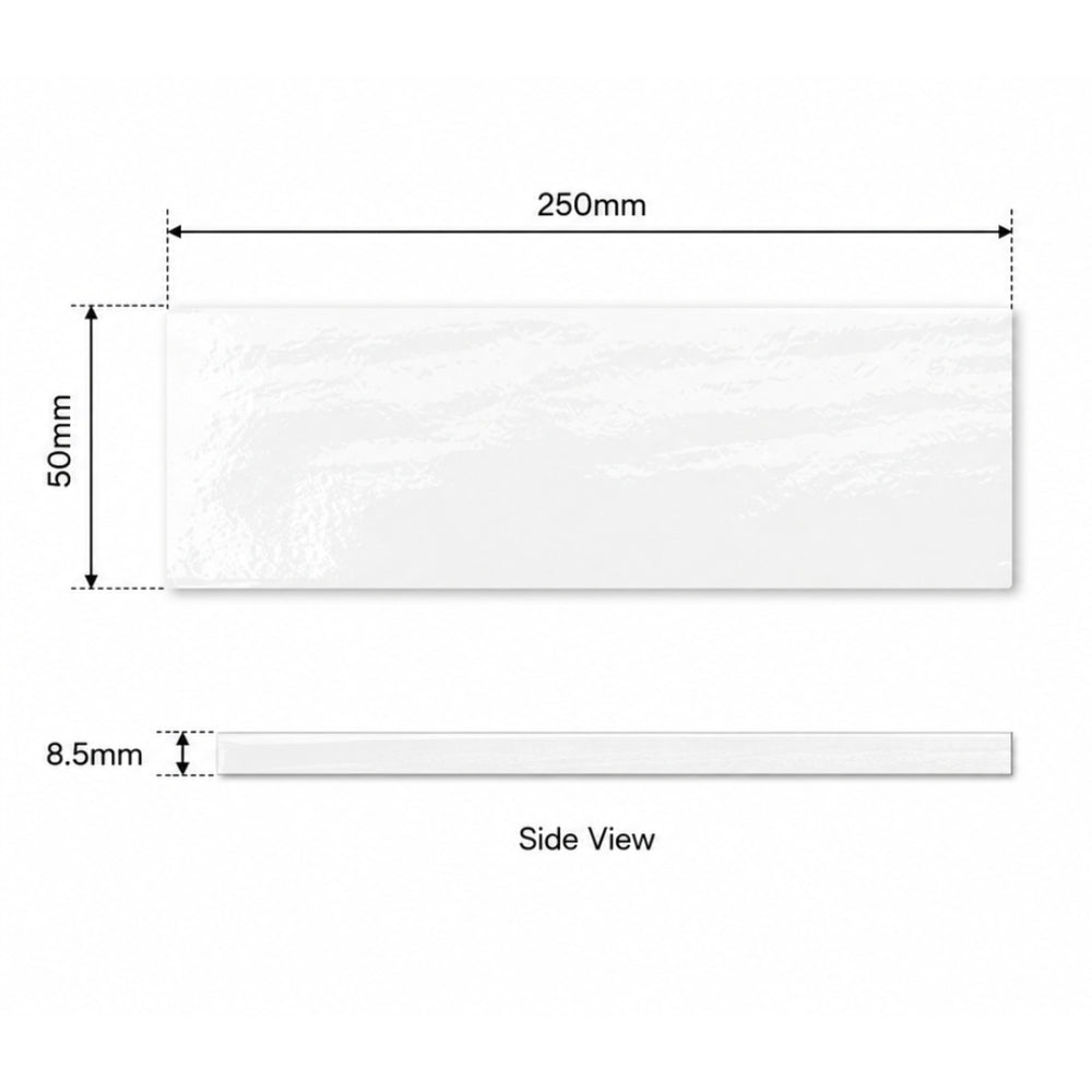 EVERSTONE MIDO BLANCO MATTE 50X250MM RECTANGLE TILE (PER BOX)