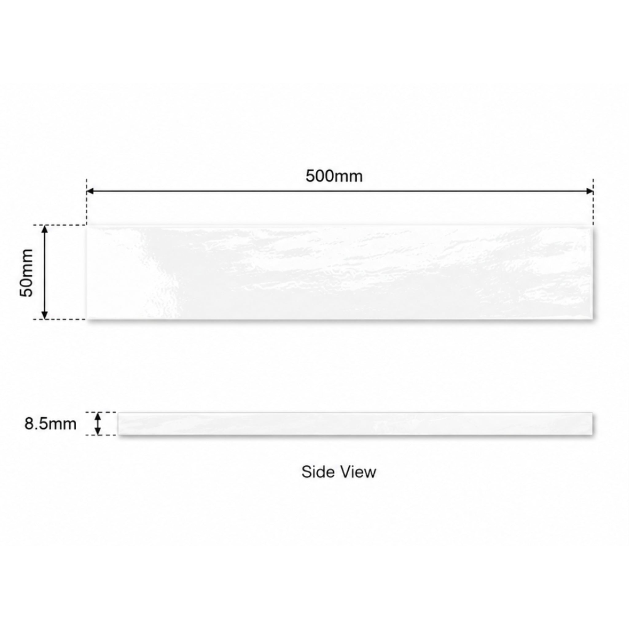 EVERSTONE MIDO BLANCO MATTE 50X500MM RECTANGLE TILE (PER BOX)