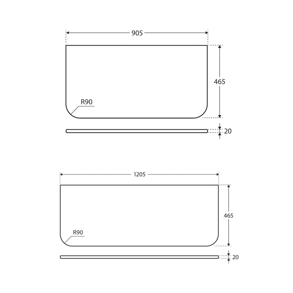 FIENZA URBAN CRETE SILICA FREE CURVED DEPTH STONE BENCHTOP (AVAILABLE IN 900MM AND 1200MM)