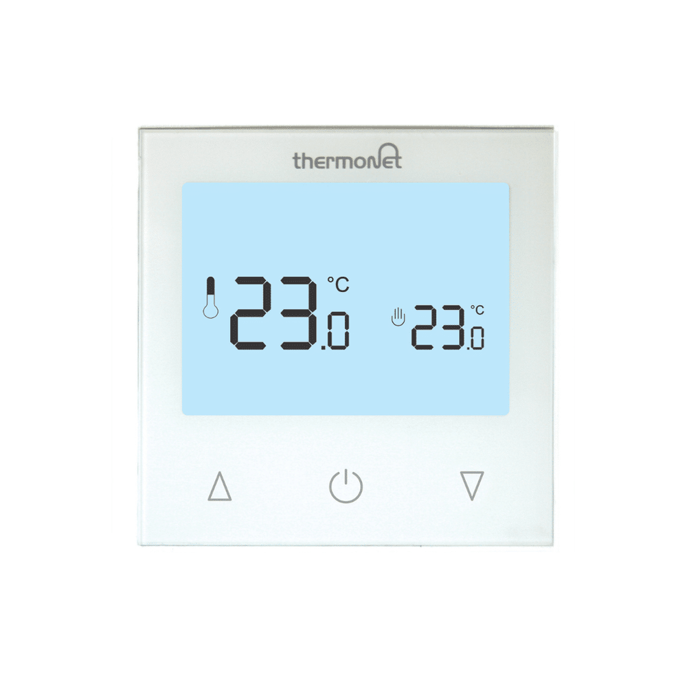THERMOGROUP THERMOTOUCH 9.2MG GLASS MANUAL THERMOSTAT ICE WHITE