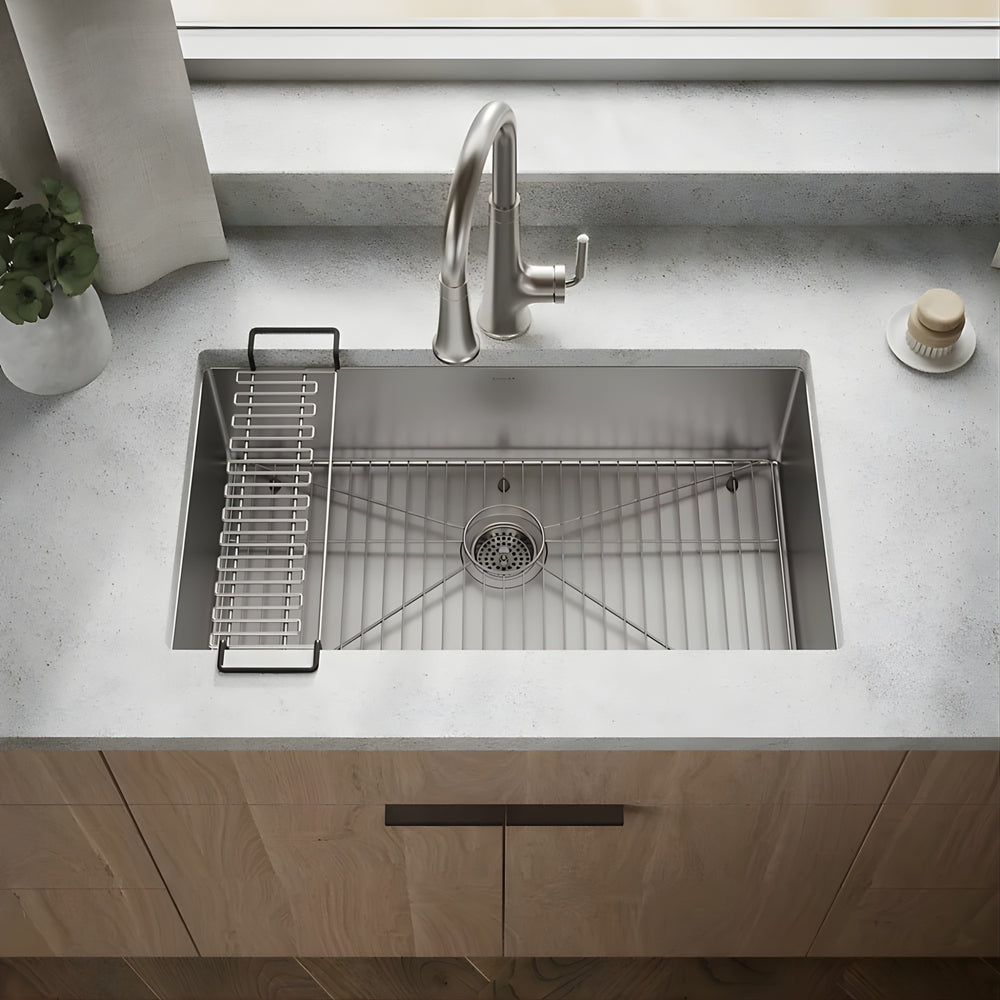 KOHLER STRIVE UNDERMOUNT SINGLE BOWL KITCHEN SINK STAINLESS STEEL 813MM