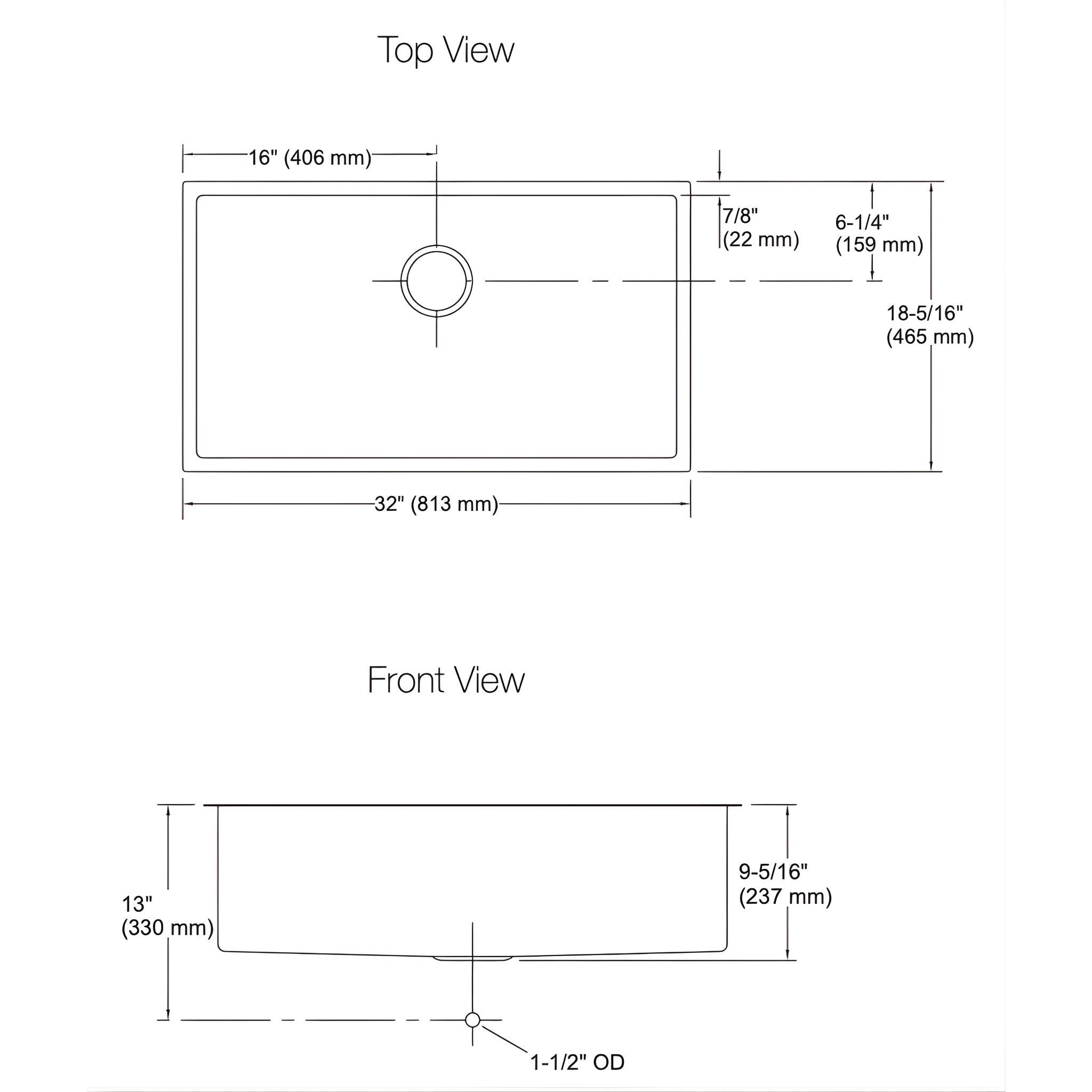 KOHLER STRIVE UNDERMOUNT SINGLE BOWL KITCHEN SINK STAINLESS STEEL 813MM