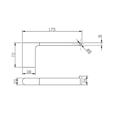 IKON CORA TOILET ROLL HOLDER 175MM BRUSHED NICKEL