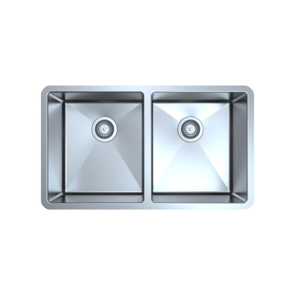 IKON OTUS DOUBLE BOWL UNDERMOUNT SINK STAINLESS STEEL 808MM