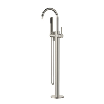 MODERN NATIONAL STAR MINI FREESTANDING BATH MIXER WITH HAND SHOWER 1010MM BRUSHED NICKEL