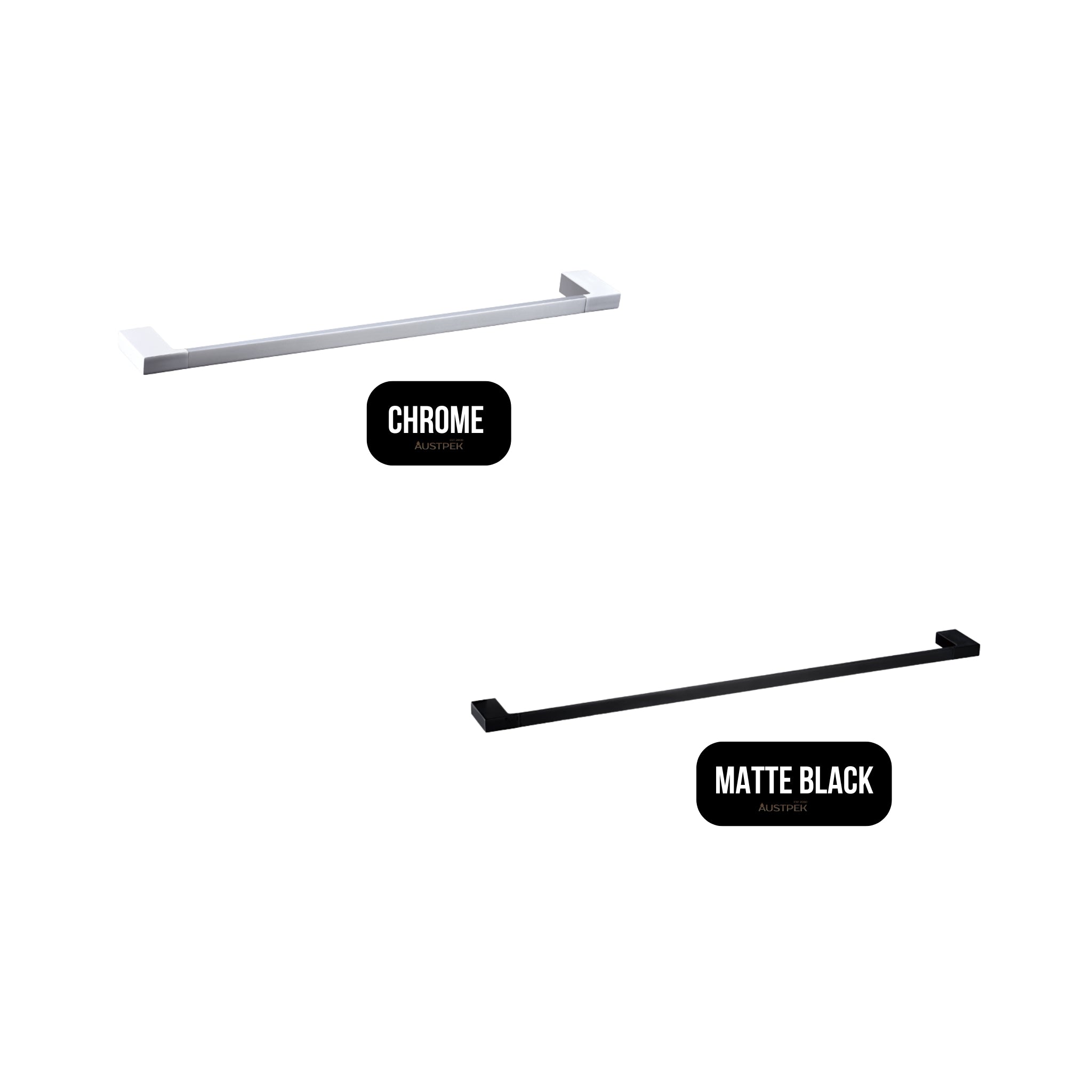 IKON EDEN SINGLE TOWEL RAIL 800MM CHROME