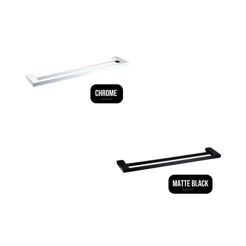 IKON EDEN DOUBLE TOWEL RAIL 600MM CHROME