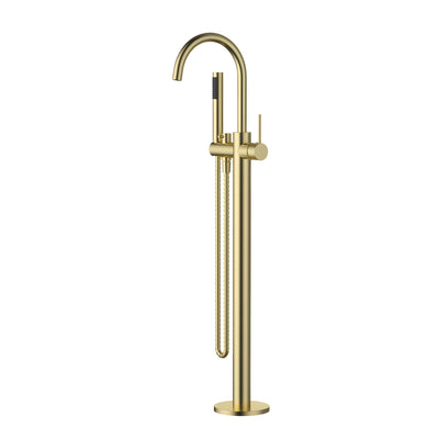 MODERN NATIONAL STAR MINI FREESTANDING BATH MIXER WITH HAND SHOWER 1010MM BRUSHED BRONZE
