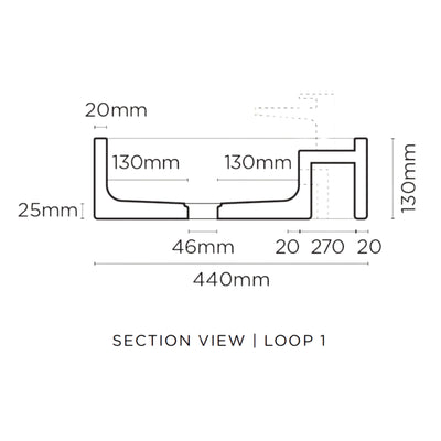 NOOD CO LOOP 01 ABOVE COUNTER / WALL HUNG BASIN MINT 440MM