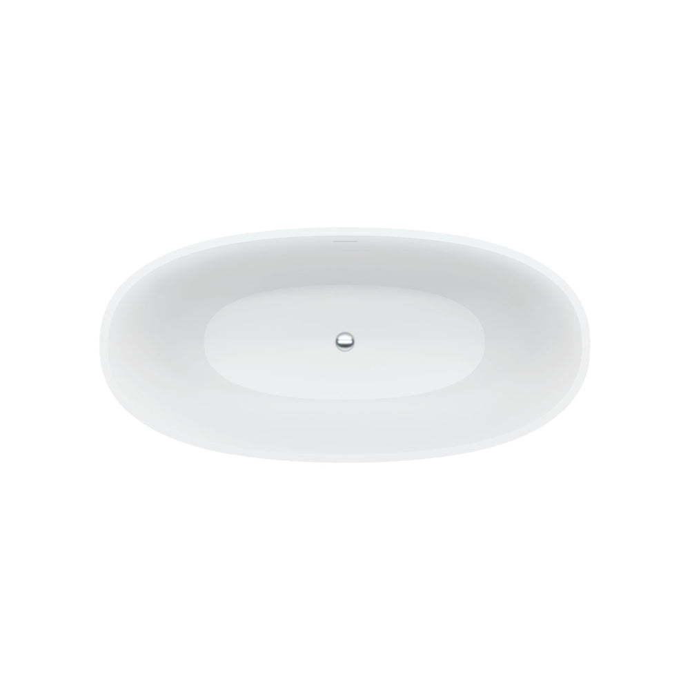 FIENZA SASSO SOLID SURFACE FREESTANDING BATHTUB MATTE WHITE (AVAILABLE IN 1550MM AND 1650MM)