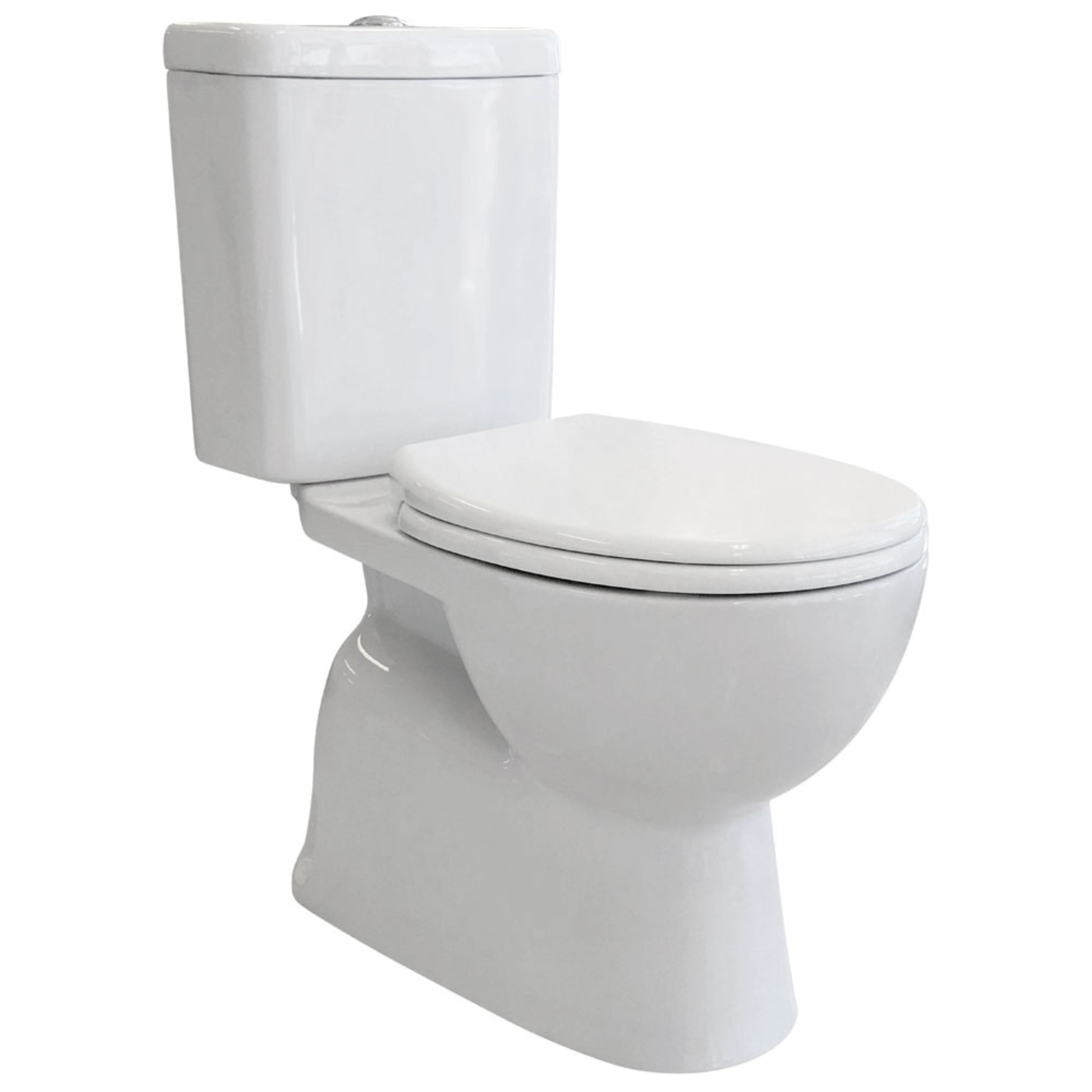 FIENZA STELLA CLOSE COUPLED RIMLESS TOILET SUITE GLOSS WHITE WITH P-TRAP