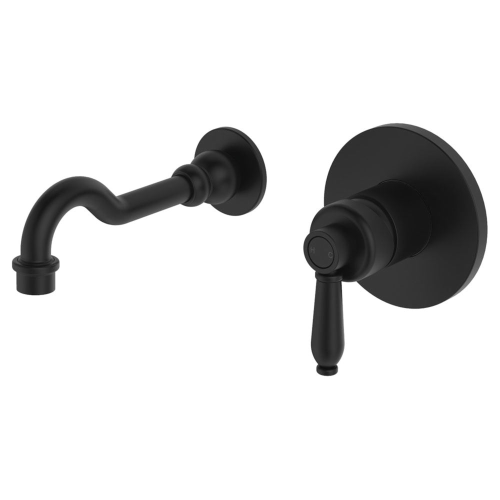 FIENZA ELEANOR WALL BASIN/BATH MIXER SET 215MM MATTE BLACK