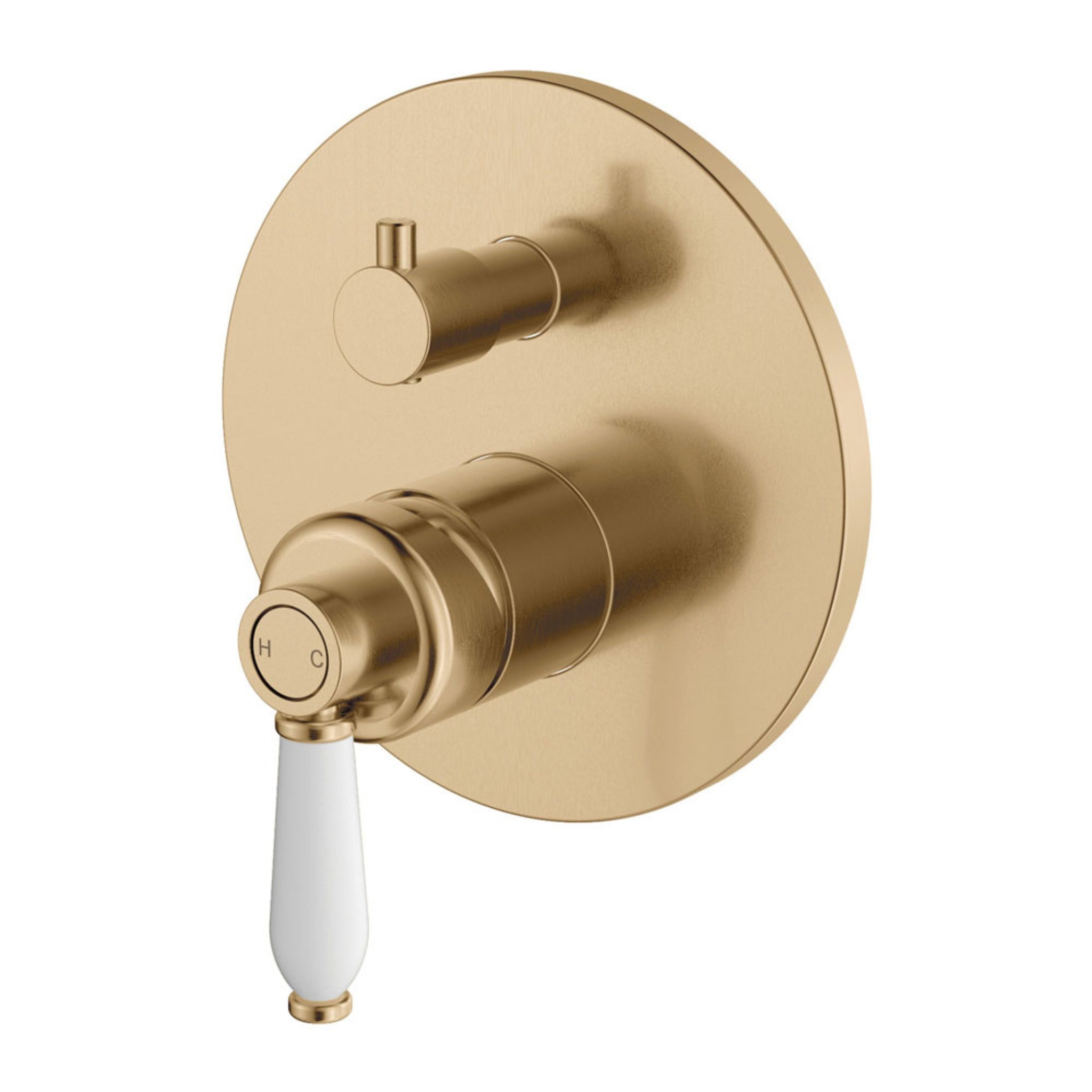 FIENZA ELEANOR WALL DIVERTER MIXER CERAMIC HANDLE URBAN BRASS