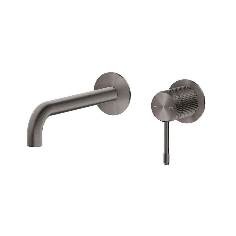 BELLA VISTA MICA LEAD FREE FLUTED WALL-SPOUT COMBO 246MM GUN METAL