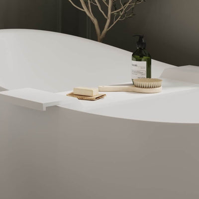 THERMOGROUP JASMINE SOLID SURFACE BATH CADDY 850MM WHITE