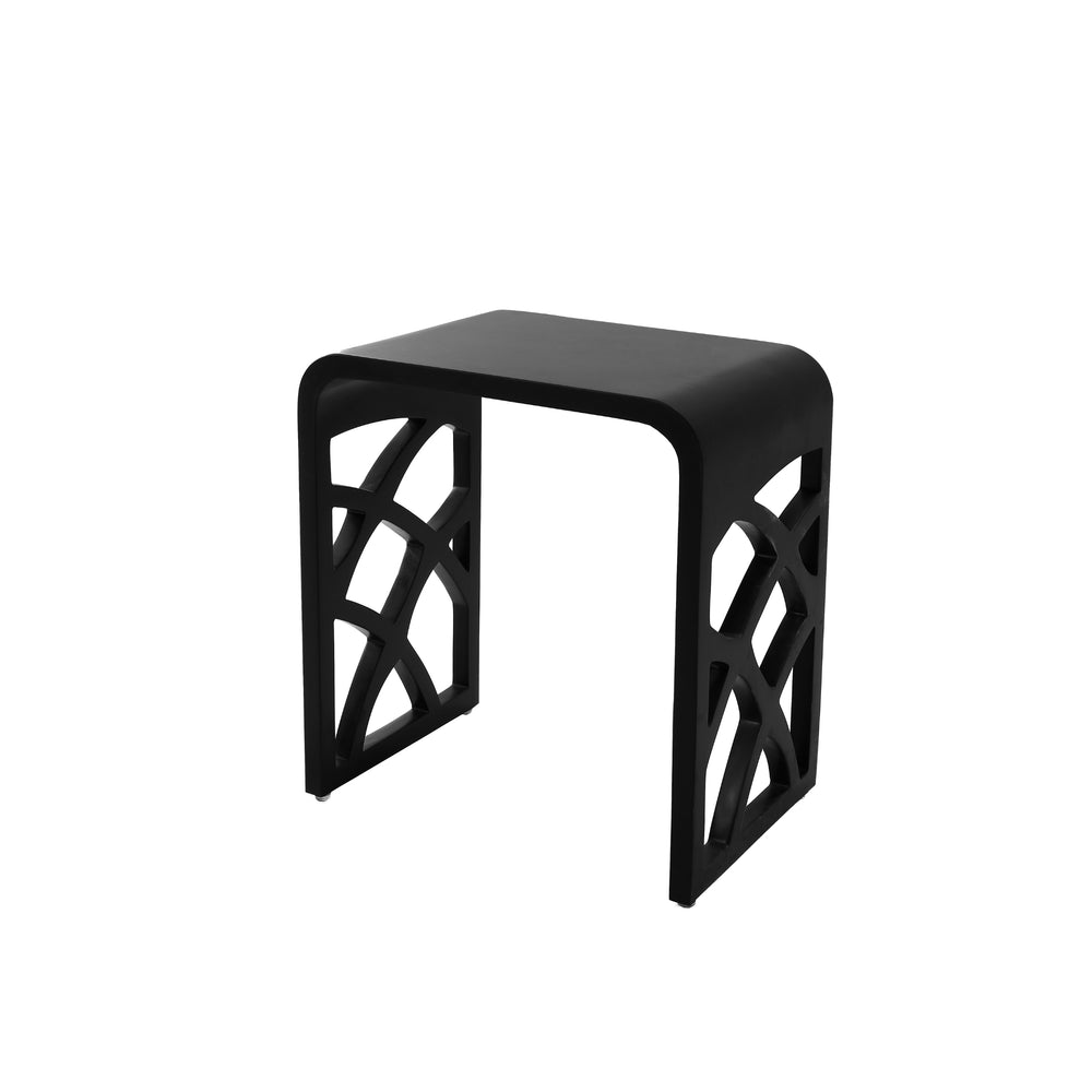 THERMOGROUP IVY SOLID SURFACE SHOWER STOOL 400MM BLACK