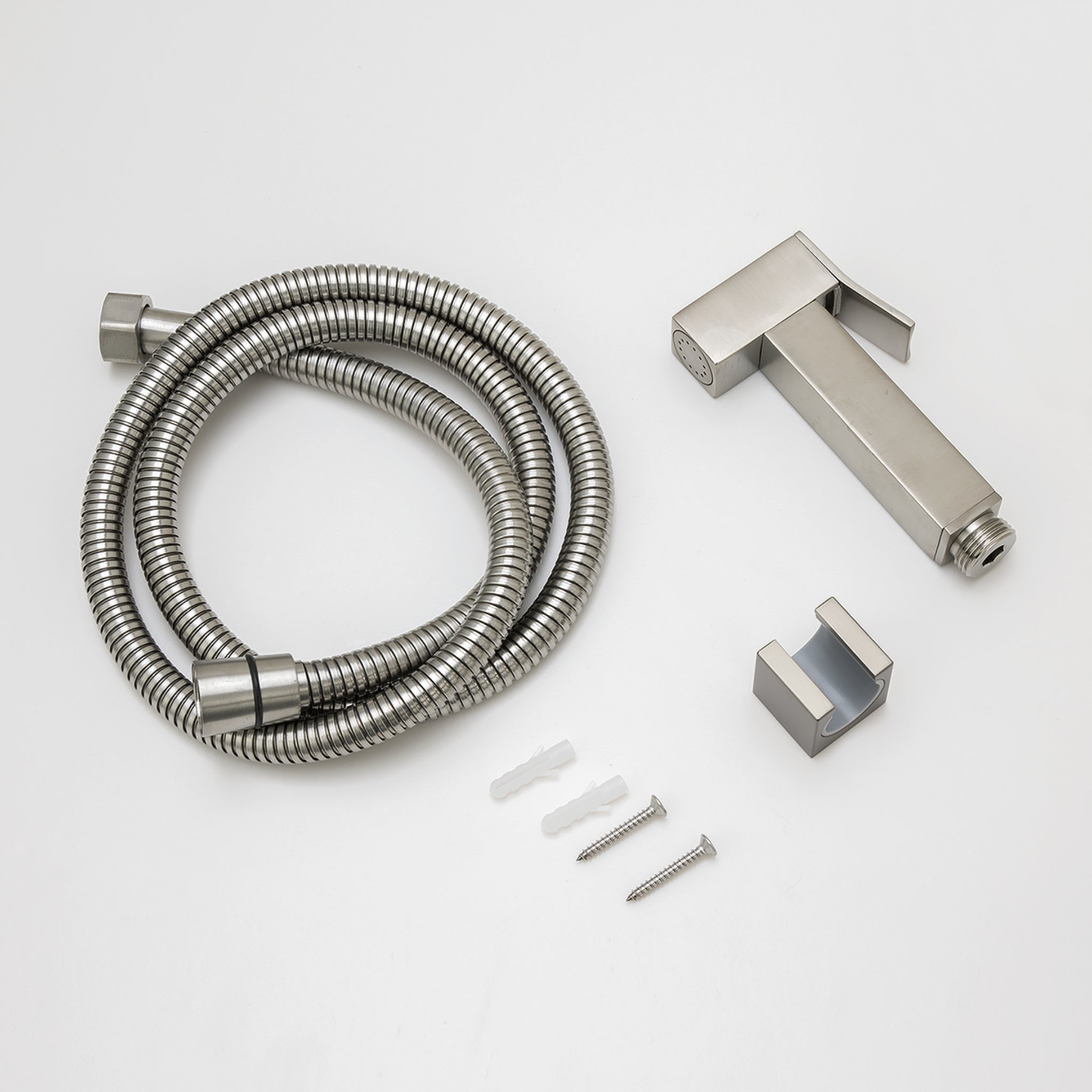 AQUAPERLA TOILET BIDET SPRAY KIT BRUSHED NICKEL 111MM