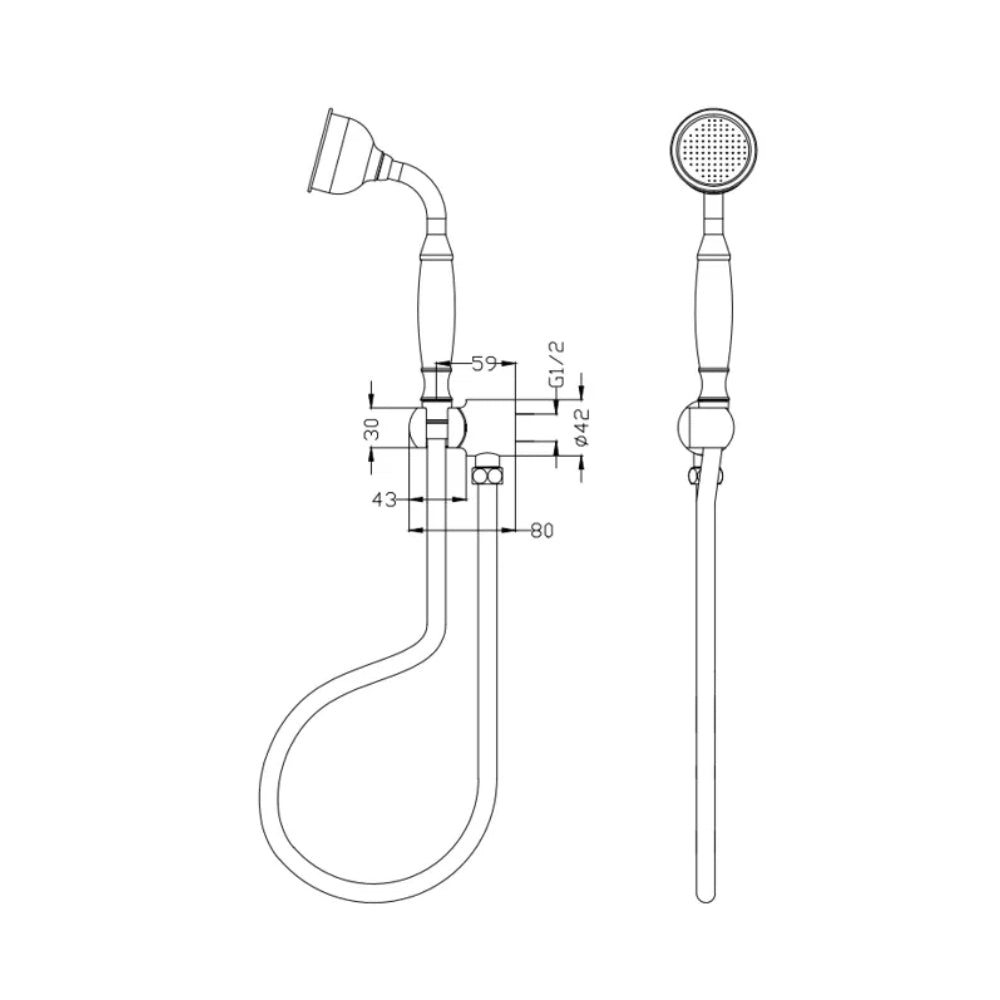 BELLA VISTA MICA HERITAGE HAND SHOWER BRUSHED NICKEL