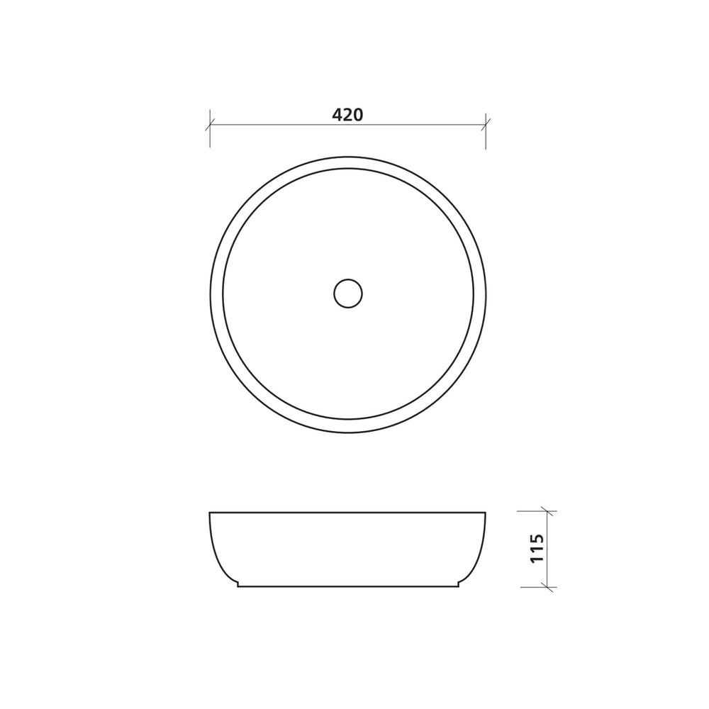 SEIMA SYROS 007 ABOVE COUNTER BASIN GLOSS WHITE 420MM