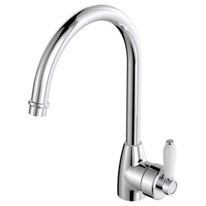 FIENZA ELEANOR GOOSENECK SINK MIXER 338MM CERAMIC HANDLE CHROME