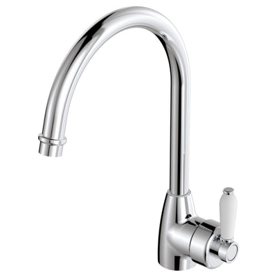 FIENZA ELEANOR GOOSENECK SINK MIXER 338MM CERAMIC HANDLE CHROME