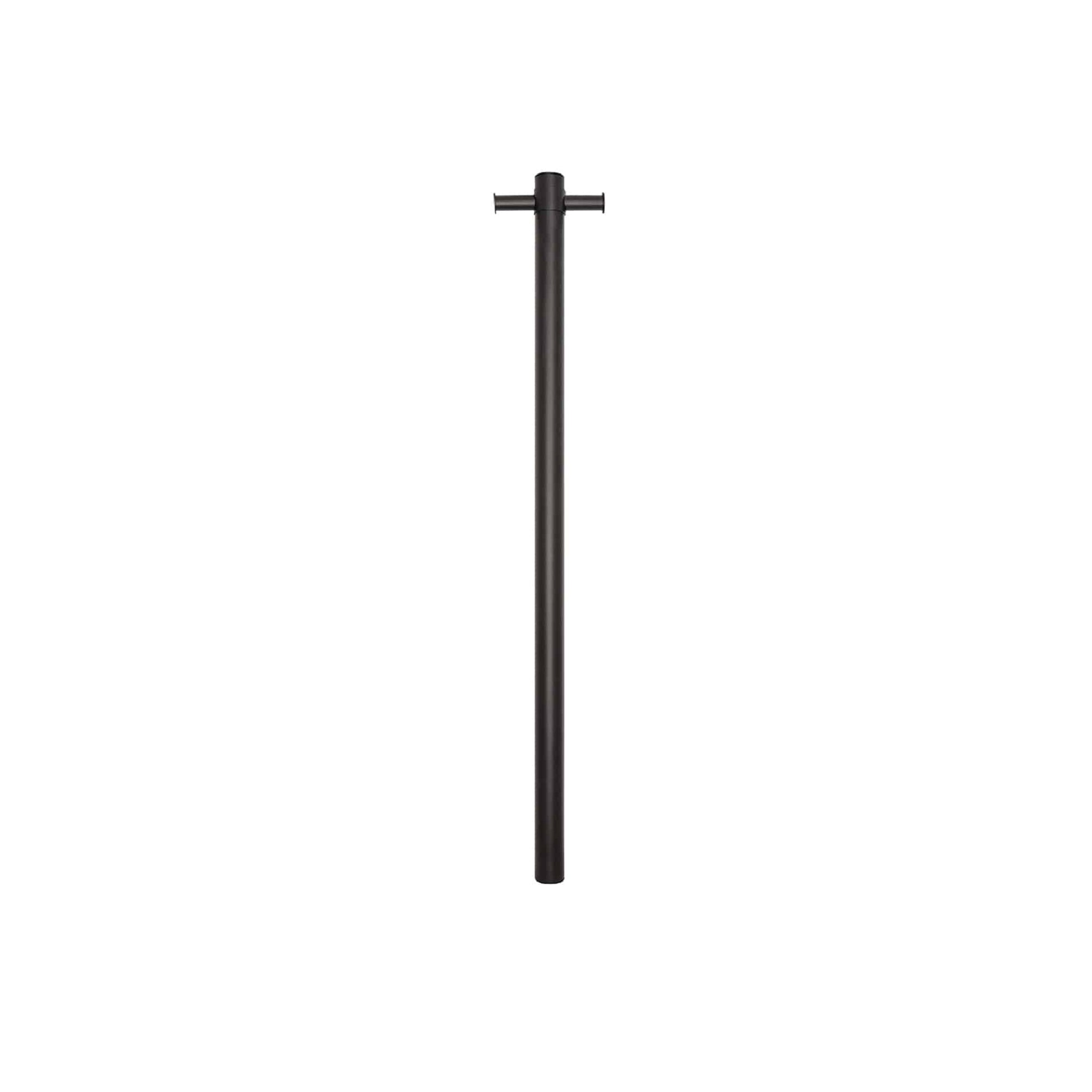 THERMOGROUP ROUND NON-HEATED VERTICAL SINGLE TOWEL RAIL MATTE BLACK 142MM
