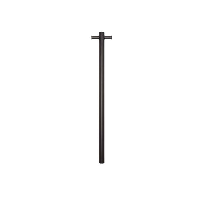 THERMOGROUP ROUND NON-HEATED VERTICAL SINGLE TOWEL RAIL MATTE BLACK 142MM