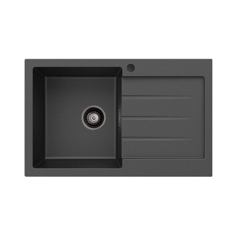 FIENZA KURO SINGLE BOWL KITCHEN SINK WITH DRAINER AND TAP HOLE 800MM