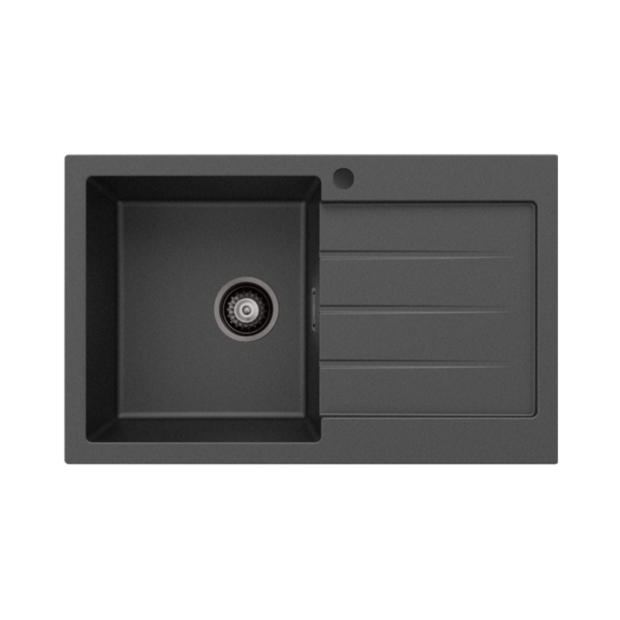 FIENZA KURO SINGLE BOWL KITCHEN SINK WITH DRAINER AND TAP HOLE 800MM
