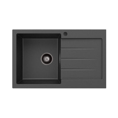 FIENZA KURO SINGLE BOWL KITCHEN SINK WITH DRAINER AND TAP HOLE 800MM
