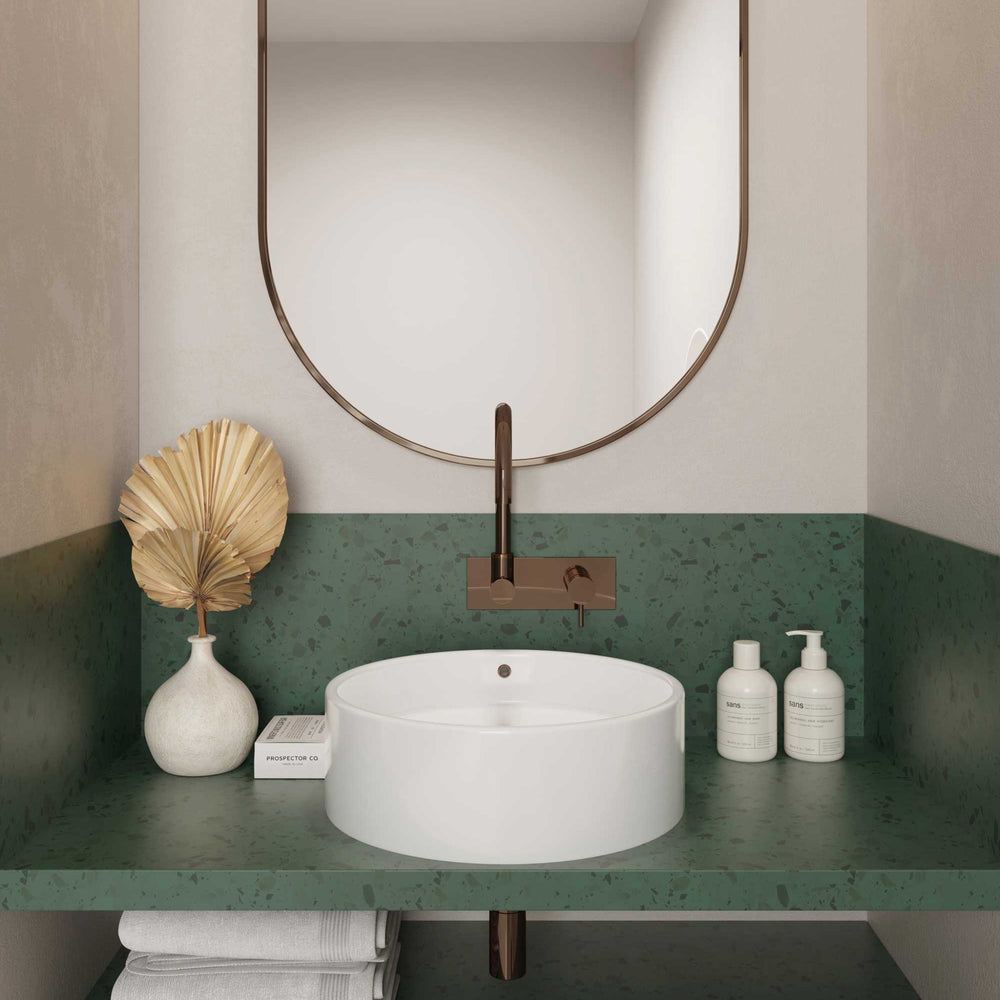 SEIMA SYROS 012 ABOVE COUNTER BASIN WITH OVERFLOW GLOSS WHITE 405MM