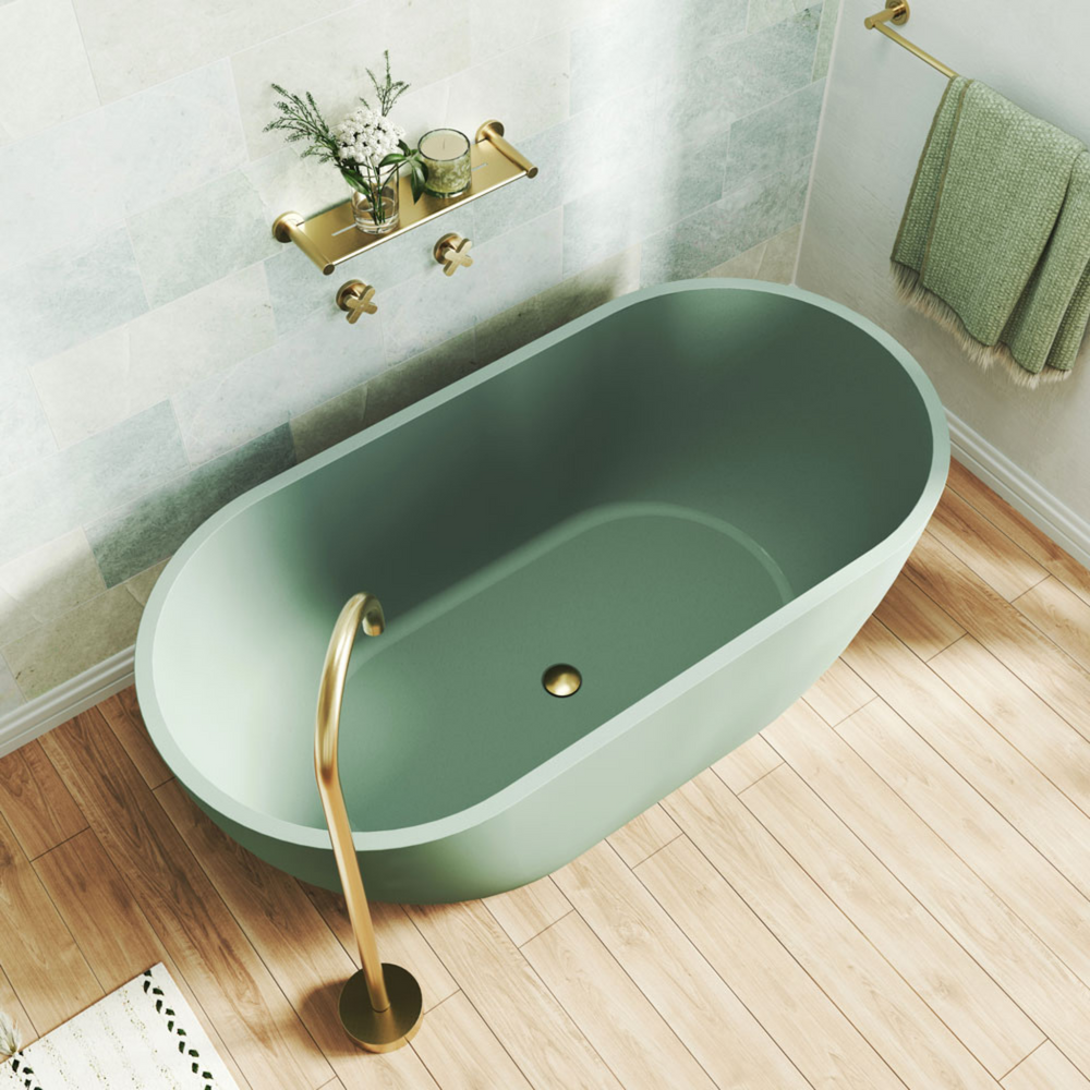 FIENZA JADA CONCRETE FREESTANDING BATHTUB SAGE 1500MM