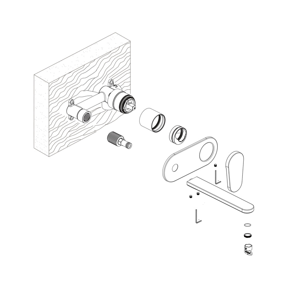 OLIVERI LONDON LEAD FREE WALL MIXER SET 172MM CHROME