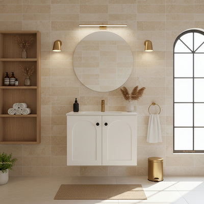 LUKKA CHESTER FEDERATION MATTE WHITE 600MM SINGLE BOWL WALL HUNG VANITY