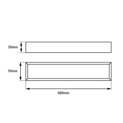 AQUAPERLA CAVALLO SQUARE SINGLE TOWEL RAIL 600MM BRUSHED YELLOW GOLD