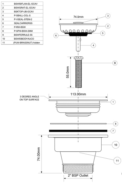 SCHOCK PLUG & WASTE GLOSS BLACK