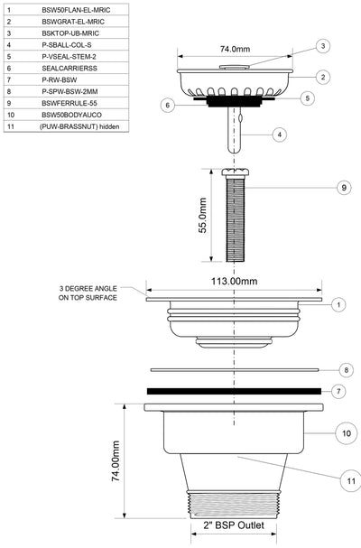 SCHOCK PLUG & WASTE WHITE