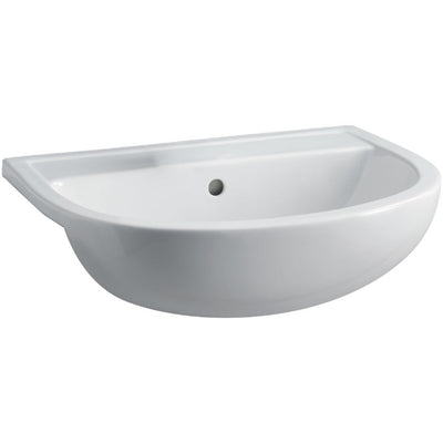 FIENZA RAK COMPACT SEMI-RECESSED BASIN GLOSS WHITE 550MM