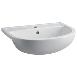 FIENZA RAK COMPACT SEMI-RECESSED BASIN GLOSS WHITE 550MM