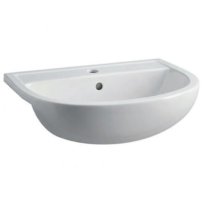 FIENZA RAK COMPACT SEMI-RECESSED BASIN GLOSS WHITE 550MM