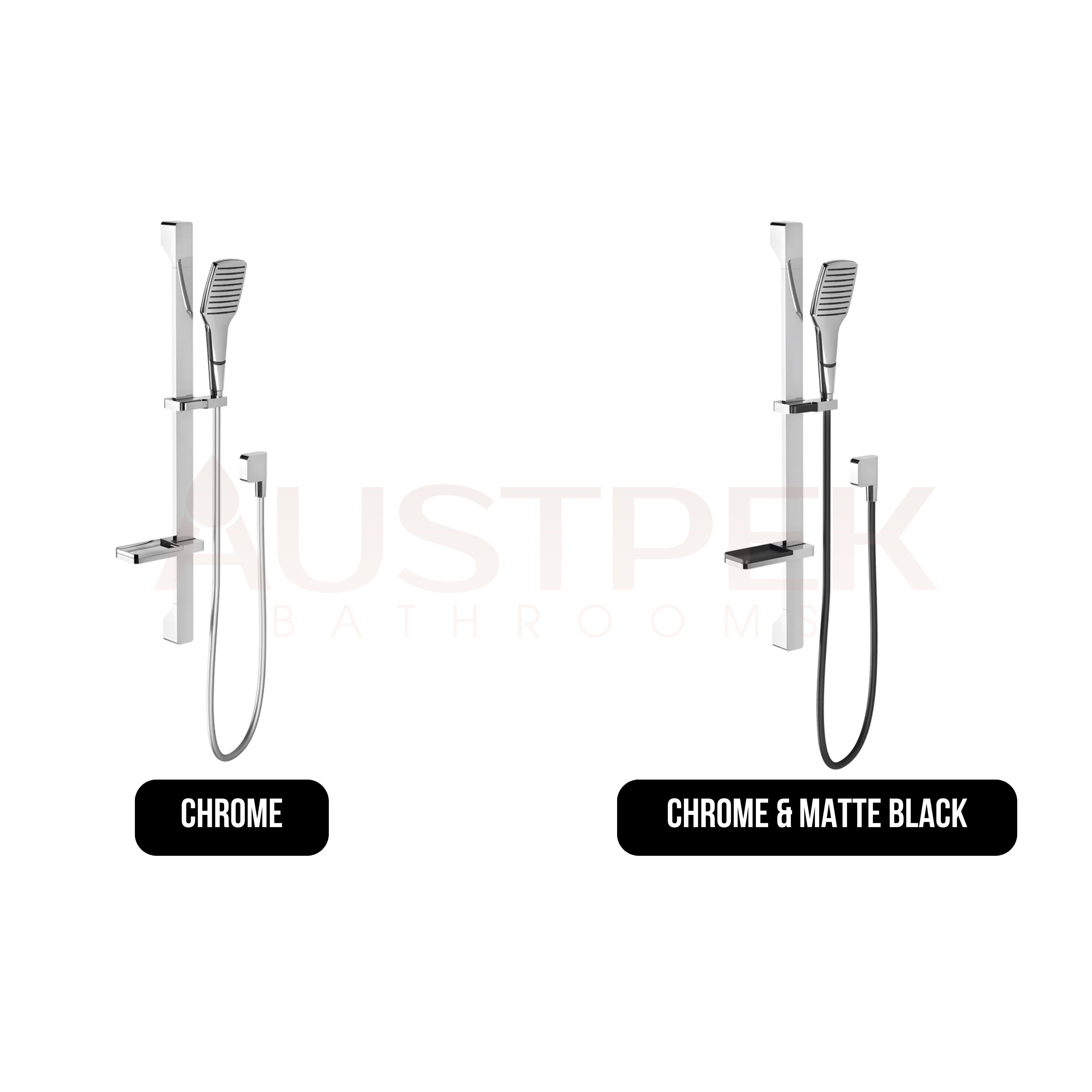 PHOENIX NX CAPE RAIL SHOWER CHROME AND MATTE BLACK