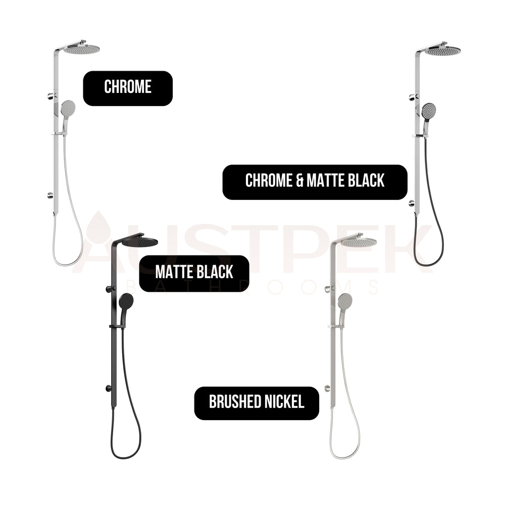 PHOENIX NX QUIL TWIN SHOWER CHROME AND MATTE BLACK