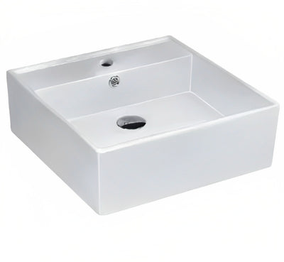 INSPIRE WALL HUNG SQUARE BASIN GLOSS WHITE 465MM