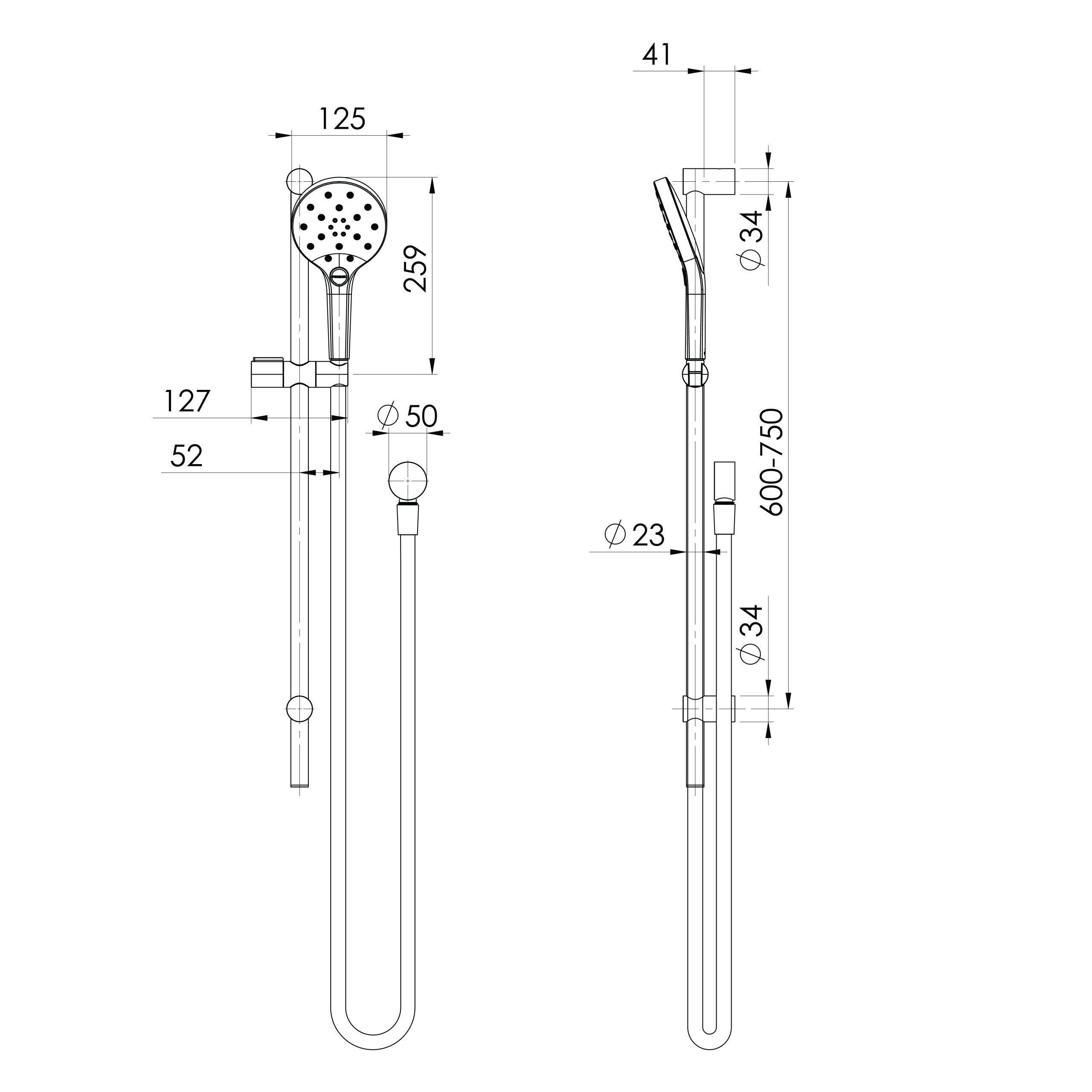 PHOENIX ORMOND RAIL SHOWER BRUSHED NICKEL